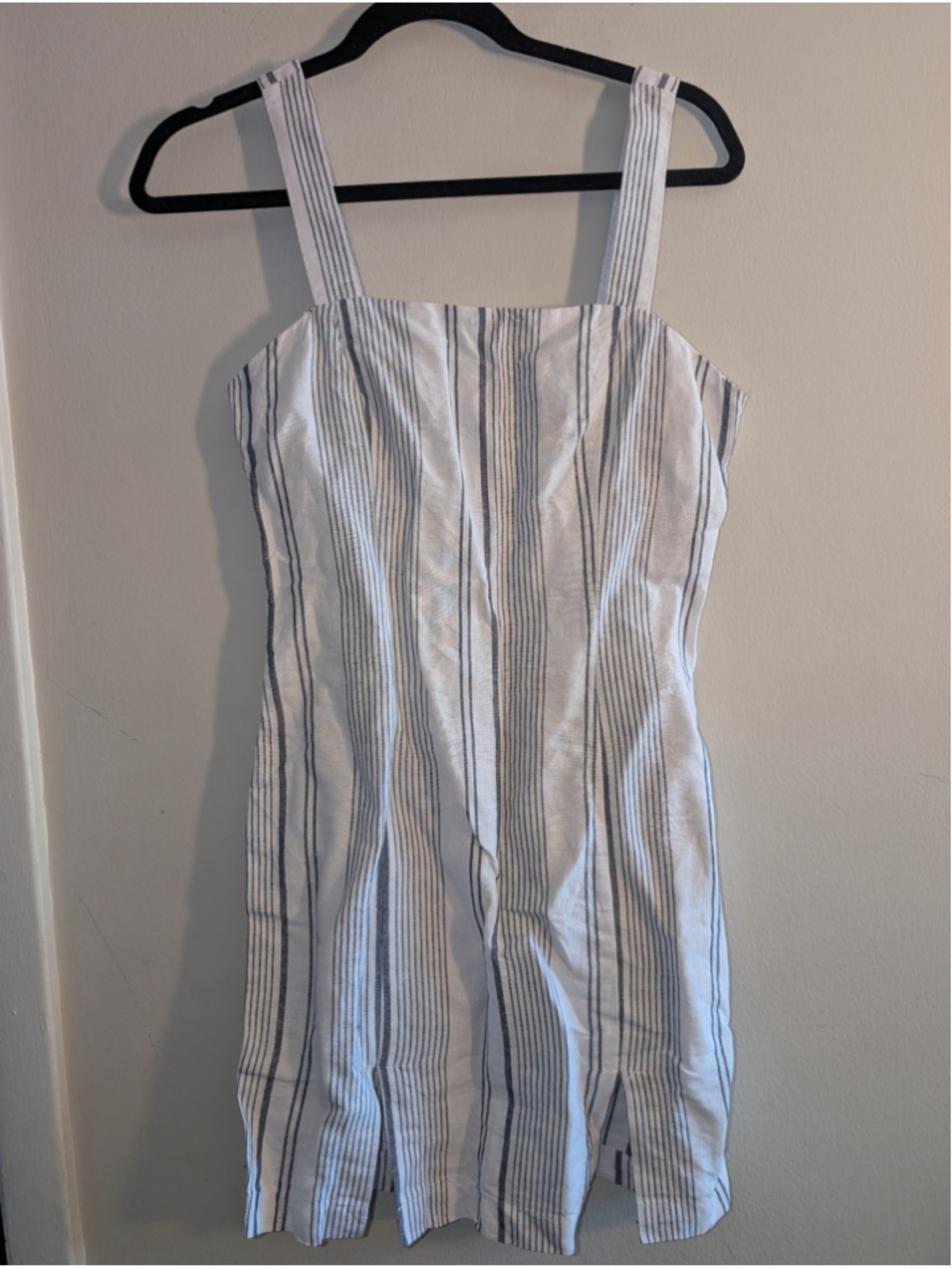 FOREVER 21 White Navy Striped Mini Dress M, Women's